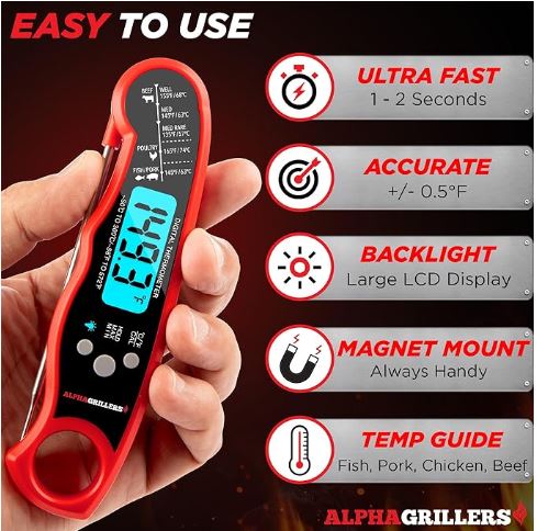 digital food thermometer with instant read