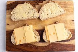 buttered sourdough bread with cheese