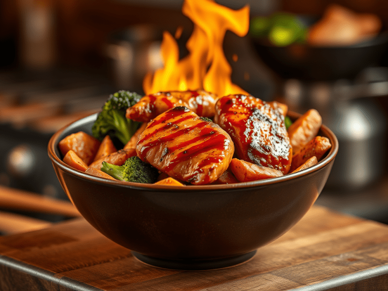 Flame-Kissed Chicken & Garlic Gold&nbsp;Bowls