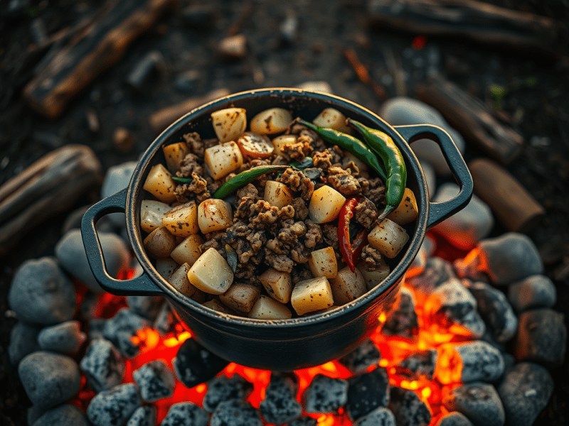 The “Mountain Man” Dutch Oven Breakfast&nbsp;Hash